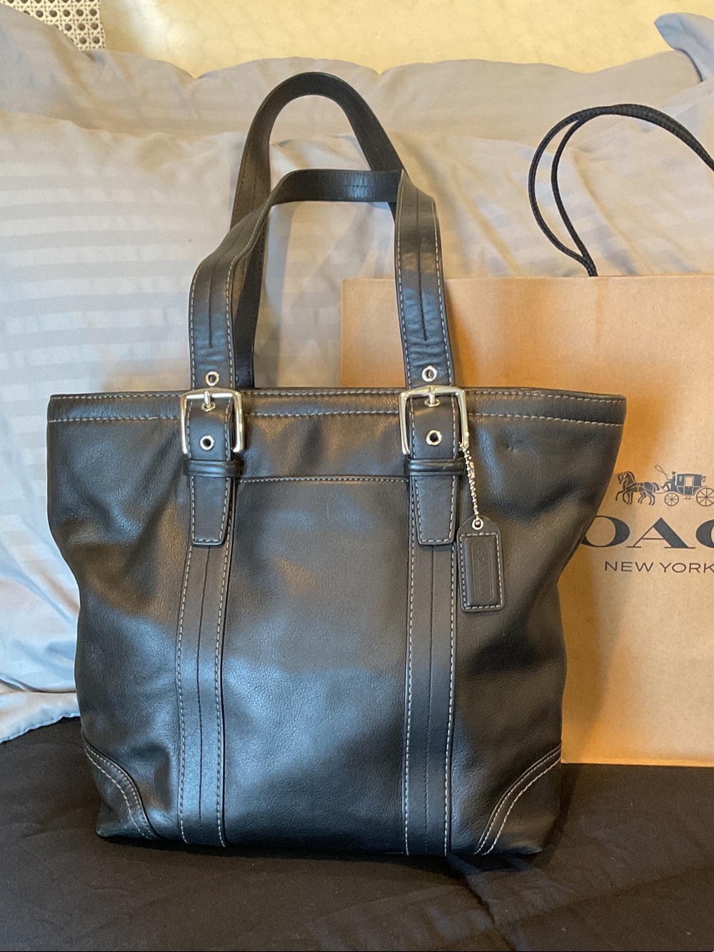 Coach Black Hampton Tote Shoulder Bag